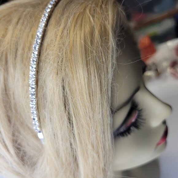 Silver Tone Rhinestone Headband - Picture 2 of 9
